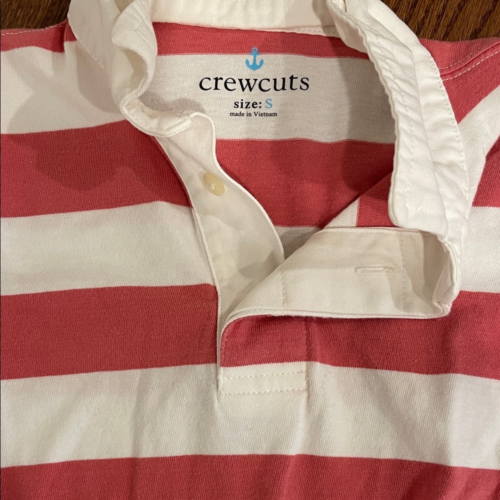 Crewcuts Coral & White Rugby Polo